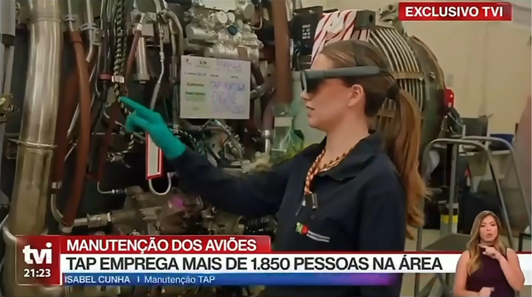 AR platform in use at TAP aircraft maintenance, featured on TVI news